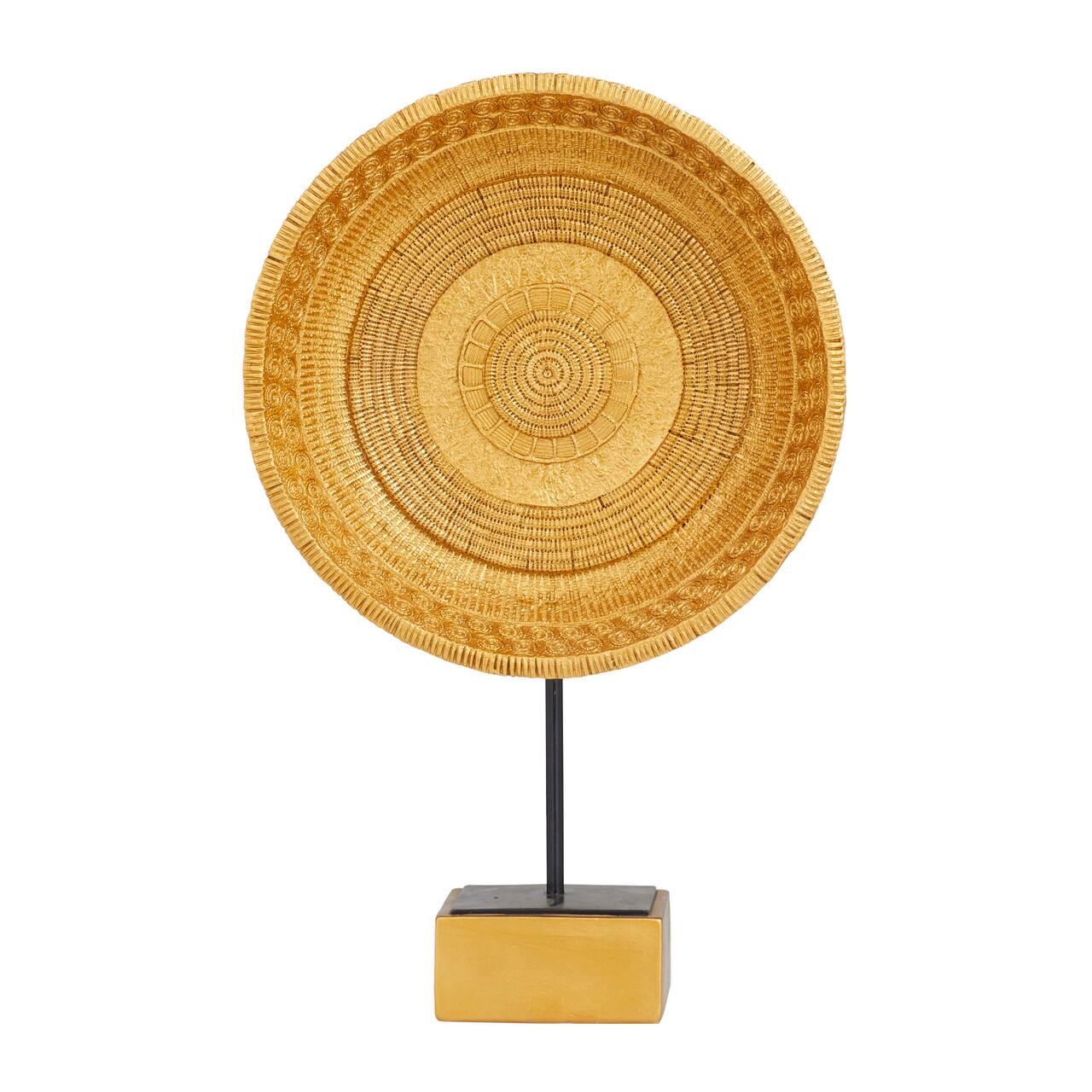 Gold Polystone Glam Sculpture, 20" x 13" x 6"